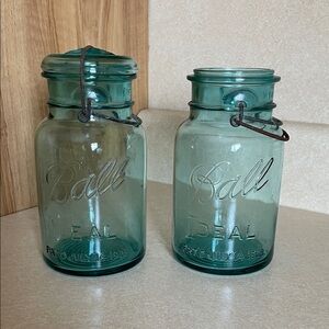 Antique Ball Aqua Glass Mason Jars